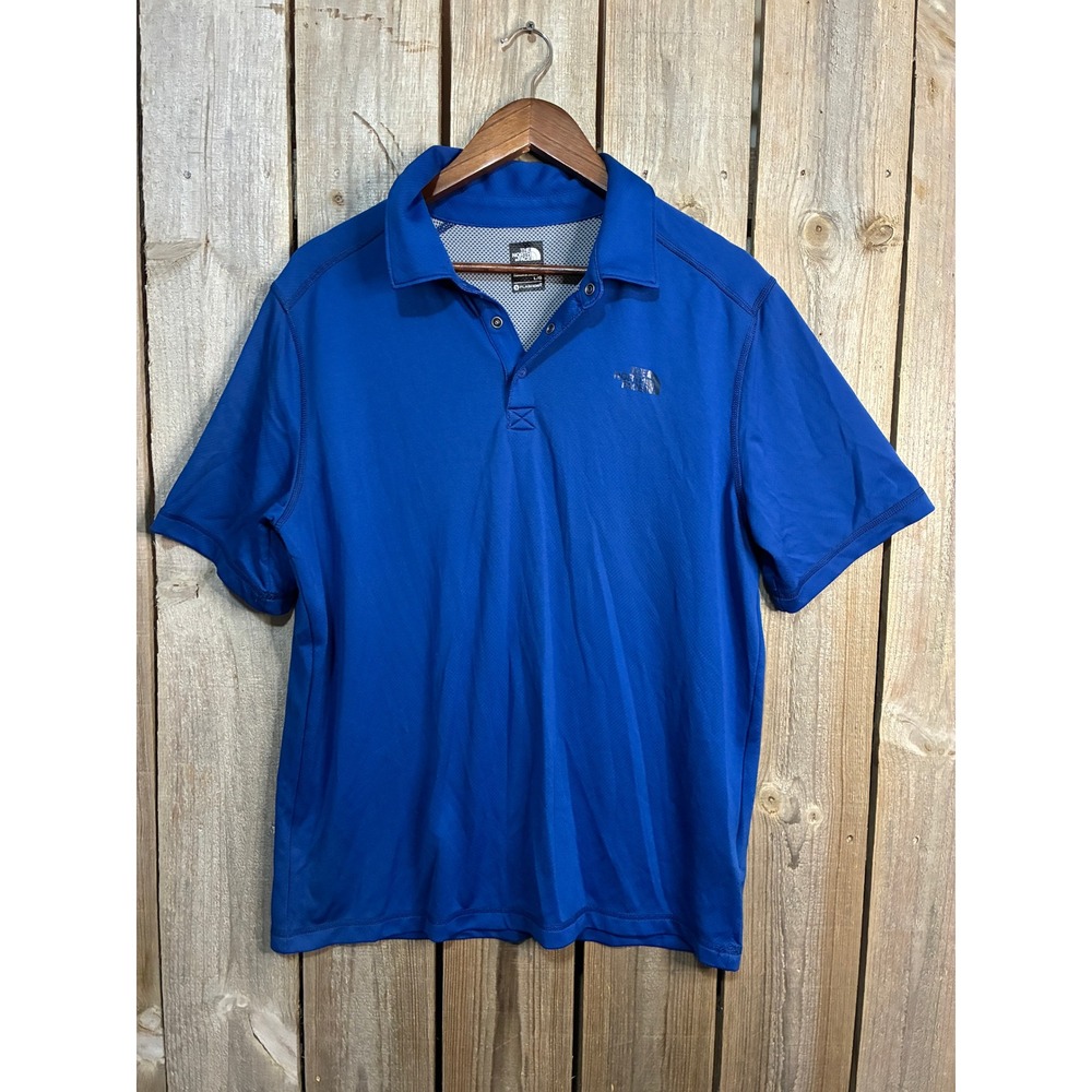 The North Face Mens FlashDry Blue Short Sleeve Polo Shirt NF00CE7Q Large